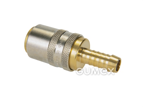 ESH Schnellkupplung ohne Ventil, DN9, Dorn für Standardschläuche 13mm, 15bar, vernickeltes Messing, 